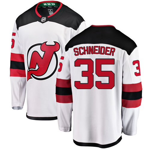 Herren New Jersey Devils Eishockey Trikot Cory Schneider #35 Breakaway Weiß Fanatics Branded Auswärts